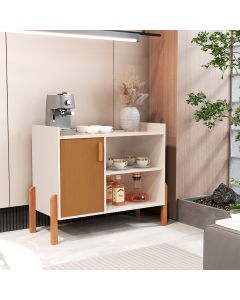 Aparador Buffet Retrô Multiuso Luxor com 1 Porta Off-white/Cedro