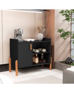 Aparador Buffet Retrô Multiuso Luxor com 1 Porta Preto