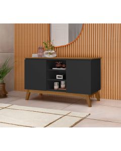 Buffet Aparador Retrô Linhares com 2 Portas Preto/nature