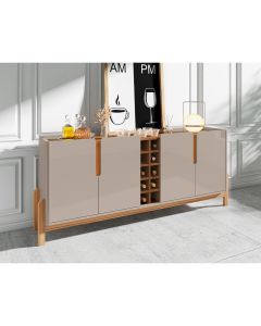 Balcão Buffet Lizz com 4 Portas e Adega 1,90 Off-white/cedro