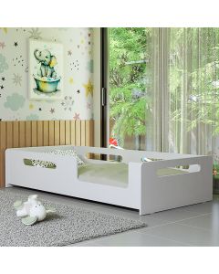 Cama Solteiro Montessoriana Amanda Branco Acetinado