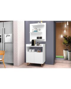 Conjunto Painel e Aparador Cantinho do Café Suiça Branco