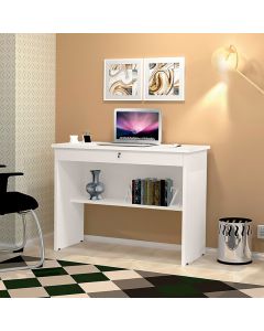 Mesa Escrivaninha Notebook Home Office com Gaveta Orquídea - Branco