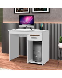 Mesa Escrivaninha para Home Office Quenia com 1 Gaveta - Branco