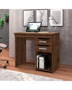 Mesa Escrivaninha Veneza para Computador 90cm com 2 Gavetas - Imbuia