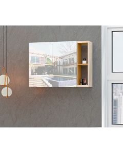 Espelheira para Banheiro Armário Suspenso Florence Off-white