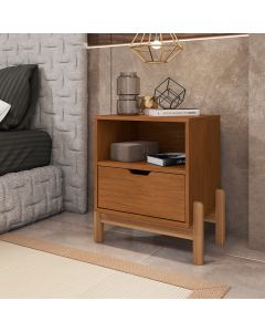 Mesa de Cabeceira Antares Essenziale com 1 Gaveta 52cm Cedro