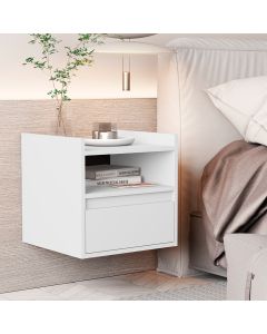 Mesa de Cabeceira Suspensa Minerva com 1 Porta Branco
