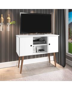 Estante Rack Viena Clássico 90cm com Portas - Branco